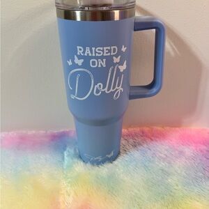 Dolly Parton 40oz Light Blue Insulated Tumbler with Handle